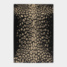 Tapis léopard noir et doré ultra chic – motif animalier tendance pour salon ou chambre