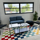 Tapis extérieur et intérieur motif damier - Petit Marius - Multicolore - partenariat
