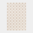 Tapis motif damier en matire recycle - Andy - Beige