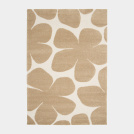Tapis de salon en relief - Flower Power - Motif fleurs marron clair