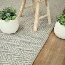 Tapis intérieur / extérieur - Java Chevron gris grège - Galon beige