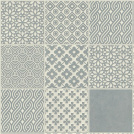 Sol Vinyle Textile - Relief 3D - Carrelage mosaque ornemental - Bleu gris