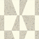 Sol Vinyle Textile - Relief 3D - Carrelage gomtrique mix - Crme et terrazzo