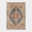 Tapis doux  motif oriental - Lela - Marron et bleu