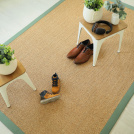 Visuel - Tapis naturel en Sisal - Veracruz chevron - Ecru - Ganse coton vert olive