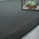 Tapis sisal Yucatan noir - Ganse coton noire