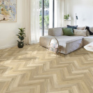 Sol Vinyle Textile - Black Edition 3D - Parquet bâtons rompus bois doré - salon