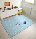 Tapis chambre d'enfant pois - Bleu