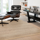 Tapis naturel en laine et jute Redwood marron velouté - bureau