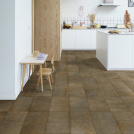 Sol Vinyle Textile - Black Edition 3D - Carrelage marron cuivré - cuisine