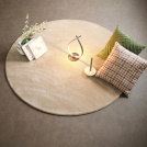 Tapis rond doux - Hypnose beige nude - Galon beige foncé