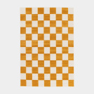 Tapis extrieur et intrieur motif damier - Marius - Jaune moutarde