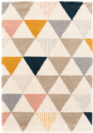 Tapis doux  poils longs - Eden - Triangles multicolore