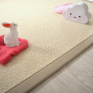 Tapis pure laine - Latoon écru - Ganse coton grège
