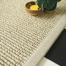 Tapis Laine et sisal - Caloundra grosses boucles crème - Ganse chenille grège