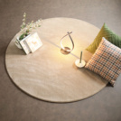 Tapis rond doux - Hypnose beige nude - Galon beige fonc