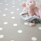 Tapis sur mesure Enfant pois - Gris