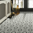 Sol Vinyle Style - Carreaux de ciment motif mosaïque noir - entrée