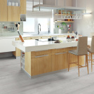 Parquet flottant Stratifié compatible cuisine salle de bain - Chêne Gris Velours - Cuisine
