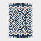 Tapis extérieur et intérieur motif ethnique - Brasilia - Bleu foncé