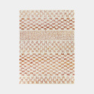 Tapis damier à poils longs - Pixel - Effet terracotta