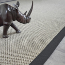 Tapis sisal - Kidara nuage - Ganse coton noire