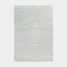 Tapis de salon en relief - Circle - Courbe gris bleuté et crème