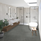 Sol Vinyle Textile - Black Edition - Aspect minéral - Terrazzo anthracite - salle de bain
