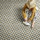Sol Vinyle Interior - Carreaux de ciment Brooklyn - Jaune et gris - entrée