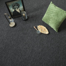 Tapis sur mesure tissé plat gris ardoise - vue de loin