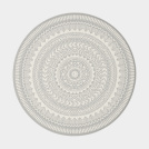 Tapis rond d'intérieur ou d'extérieur - Mandala - Gris