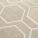 Tapis intérieur et extérieur motif graphique - Hexagone - Beige et écru - gros plan