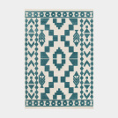 Tapis extérieur et intérieur motif ethnique - Lima - Bleu