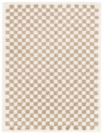 Tapis damier  poils longs - Colorama - Beige rtro