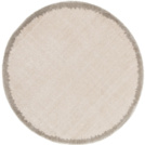 Tapis rond en matire douce recycle - Creamy - Beige et crme