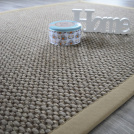 Tapis Laine et Sisal - Albury taupe - Ganse coton limon