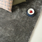 Tapis sur mesure Éclat shaggy gris foncé - vue de haut