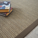 Tapis Sisal - Nairobi chevron - Ganse coton marron