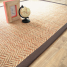 Tapis tissé plat - Java Chevron nature - Ganse coton marron