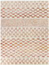 Tapis damier  poils longs - Pixel - Effet terracotta