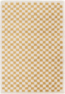 Tapis damier  poils longs - Colorama - Jaune rtro