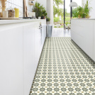 Sol Vinyle Link Plus - Carreaux de ciment motif beige - Surface brillante - cuisine