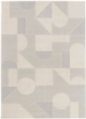 Tapis intrieur gomtrique - Bauhaus - Gris et beige naturel