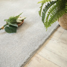 Tapis doux poils longs - Touch gris clair - Galon gris clair