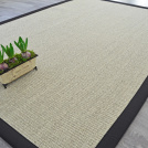 Tapis Sisal Quintana blanchi - Ganse coton noire