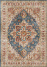 Tapis doux  motif oriental - Lela - Marron et bleu