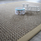 Tapis Laine et Sisal - Albury taupe - Ganse coton limon