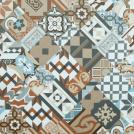 Dalle sol PVC Clipsable Mix and Match - Click 5G - Carreaux de ciment patchwork terracotta - Sans perspective
