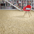 Sol Vinyle Textile Relief 3D - Imprimé plage de sable - Bibliothèque