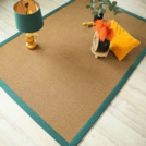 Tapis Sisal grosses boucles - Cuba havane - Ganse vert meraude